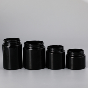 2oz 3oz 6oz 250ml 300ml Bouchon à large ouverture résistant aux enfants Pots à bonbons en plastique noir pour supplément - Product Image 4