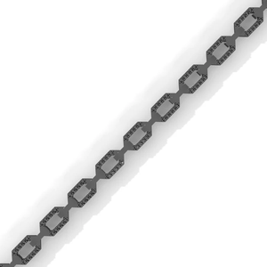 Pulsera Micro Hexa Link en Plata Pulida con Diseño Hexagonal Pavé en Blanco y Negro, Pieza Minimalista de Lujo Unisex - Product Image 4