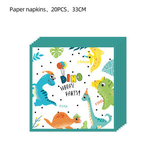 Dessin animé <span class=keywords><strong>dinosaure</strong></span> fête d'anniversaire pour enfants vaisselle plateau en <span class=keywords><strong>papier</strong></span> tasse <span class=keywords><strong>serviette</strong></span> en <span class=keywords><strong>papier</strong></span> nappe décoration fête et fournitures de vacances - Product Image 4