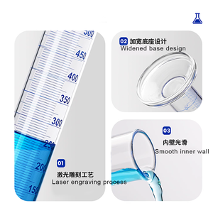 กระบอกตวงแก้วโบโรซิลิเกตหนา 5 มล. ถึง 2000 มล. สำหรับห้องปฏิบัติการ พร้อมพวยกา  รับผลิตตามแบบ (OEM) รับประกัน 1 ปี - Product Image 5