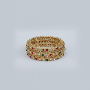 PADMAWATI Luxury Tungsten <b>Gold</b> Plated High Quality Original Multi Color <b>Bangles</b> <b>Set</b> Indian Bridal Engagement Wedding Gift - Product Image 2