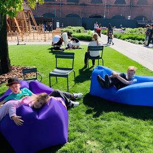 Portable Outdoor Summer Portable and Fashion <b>Inflatable</b> Air Lounge Lazy <b>Sofa</b> Beach Chair - Product Image 4