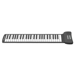 49 Keys Roll Up Piano with Built-in Speaker 16 Tones 6 Demos Supports Recording Sustain Headphone Jack Silent Hand Roll Piano Fl