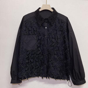 Boutique en gros été nouvelle mode <span class=keywords><strong>crochet</strong></span> fleur dentelle <span class=keywords><strong>faux</strong></span> deux pièces épissage cordon lâche chemise pour femmes - Product Image 4