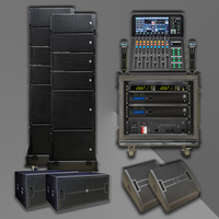 Sistema de Altavoces Line Array Pasivo para Exteriores LS3 KSL (8+4+2 monofónicos) Resistente al Agua, 580W/700W, Carcasa de Madera