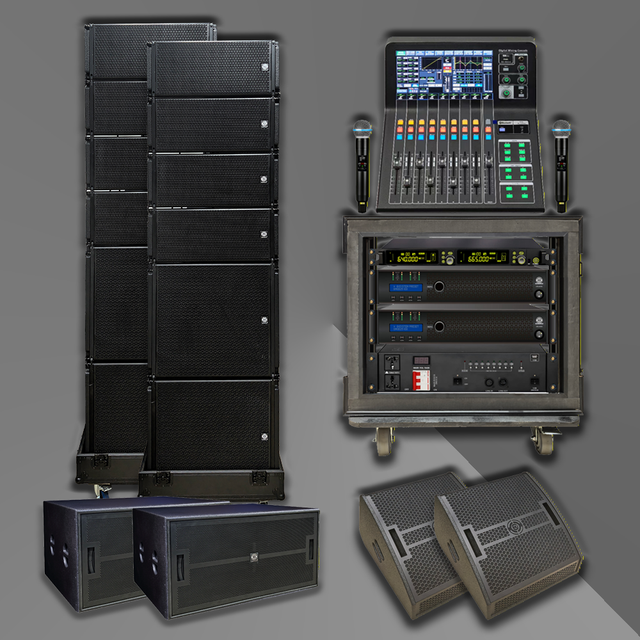 LS3 KSL(8+4+2mon) Passive Waterproof Outdoor Line Array Speaker System 580W/700W Wood Shell