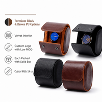 Étui de voyage individuel en cuir PU de haute qualité pour montre, bijoux, bracelet, coffret cadeau, emballage enroulable