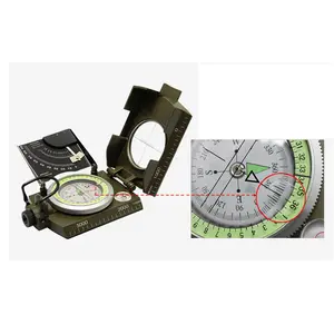 Boussole gyroscopique de Navigation étanche, en métal vert de l'armée avec échelle, 1 pièce