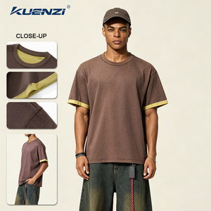 Camiseta de Manga Corta para Hombre Kuenzi, Diseño Color Clashing, 40% Poliéster, 60% Algodón, 230GSM, Transpirable, RTS, Pedido al por Mayor, Lisa para Imprimir - Product Image 1
