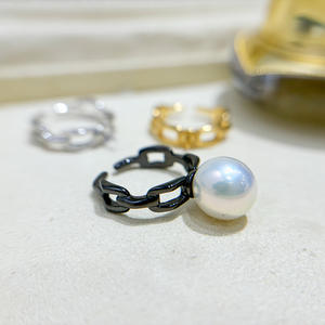 ขาตั้งเครื่องประดับไข่มุก DIY รุ่นเรียบง่าย แหวนเงินแท้ S925 สำหรับไข่มุกทรงกลมขนาด 7-9 มม. รุ่น 10038 ขาตั้งเปล่าสำหรับเครื่องประดับเงิน - Product Image 3