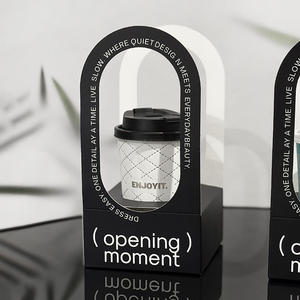 Personalizado Premium Cartão/Cartão Branco Embalagem De Alimentos Descartáveis & Transportadores De Bebidas Quente Bebida Fria Takeaway Café Bandejas - Product Image 5