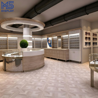 Vitrine murale optique personnalisée avec éclairage LED pour lunettes, présentoir pour magasin d'optique avec tiroir de rangement