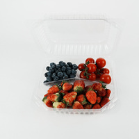 Conteneur alimentaire transparent jetable à couvercle rabattable et réutilisable en BOPS, épaisseur personnalisable pour sushis, pizzas, fruits secs, noix, en-cas