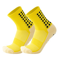 Chaussettes de football personnalisées avec logo, bleues, antidérapantes, pour l'entraînement, le basketball, le sport, chaussettes épaisses en tissu éponge, chaussettes de football avec grip