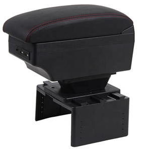 Scatola consolle <span class=keywords><strong>universale</strong></span> per <span class=keywords><strong>bracciolo</strong></span> <span class=keywords><strong>auto</strong></span> in pelle sintetica nera con portabicchieri 7 USB - Product Image 4