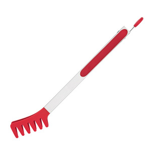 Custom Silicone And Stainless Steel Food Clip 12 Inches Red And Black Pasta Tool For Noodle Salad Buffet Use - Product Image 3