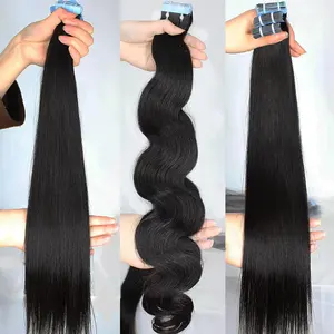 Groothandel Dubbel Getekende Tape Haarverlenging, Verkoper Cuticula Remy 100% Vrigin Onzichtbare Tape In Menselijke Hair Extensions Prijsconcessies