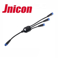 Conector eléctrico a prueba de agua, divisor de Cable de 2 pines Y 3 pines, fijación de tornillo resistente al agua, conector tipo F