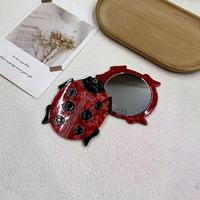 Nouveau miroir de maquillage portable en acétate personnalisé de style vintage, en forme de fraise, de citron ou de tournesol, écologique et amusant