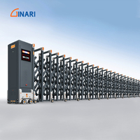 Portail coulissant automatique électrique rétractable en alliage d'aluminium industriel, design moderne et écologique