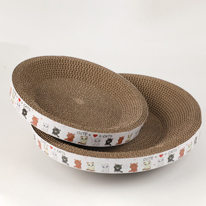 Vente en gros de fournitures pour animaux de compagnie Jouet pour chat Planche à gratter en papier Forme de bol rond Griffoir pour chat - Product Image 6