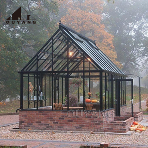 Vườn ngoài trời phong cách Victoria di chuyển nhà kính hoa nhà đúc sắt vườn gazebo kim loại kính mặt trời - Product Image 6