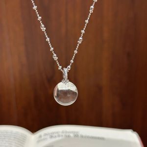 Collar de Plata de Ley S925 con Cristal Azul Marino, Diseño de Nicho Fresco y Pequeño, Estilo Veraniego, de Alta Gama y Lujo - Product Image 1