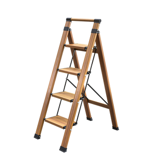 บันไดไม้อะลูมิเนียมอเนกประสงค์พับได้บันไดสีดำสำหรับใช้ในครัวเรือน4ขั้นตอน - Product Image 2