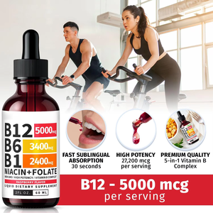Compléments alimentaires Tianyuan Vitamine B12 + B6 Complexe de vitamines B tout-en-un en gouttes liquides pour la fonction immunitaire et le métabolisme énergétique. - Product Image 5