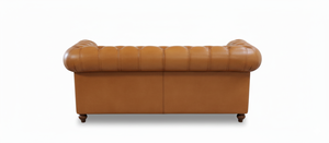 Luxury Genuine Leather Yellow Chesterfield Sofa with Solid Wood Legs Classic Button Tufted Design for Living Room Hotel Lobby - Product Image 3