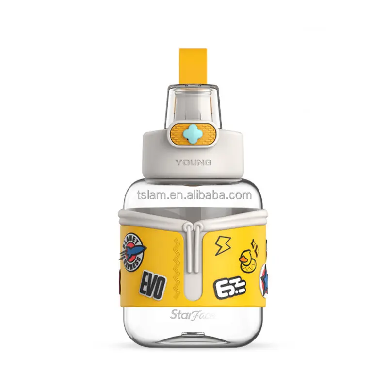 Copo com canudinho para crianças, garrafa Tritan de 620ml, 21 onças, personalizada, para garrafa de água, fabricante por atacado, copo de desenho animado para crianças