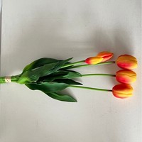 Buket bunga Tulip Premium buatan tangan, bunga pernikahan hadiah romantis tidak pudar melembabkan penataan bunga buatan
