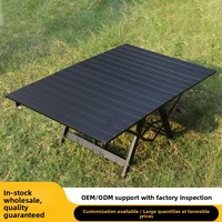 Nouvelle table pliante en alliage d'aluminium noir, durable, légère, portable, pour le camping, les marchés nocturnes et les activités de plein air