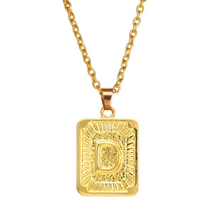 Collier pendentif en acier inoxydable avec lettre or du <span class=keywords><strong>rappeur</strong></span> hip hop - Product Image 5