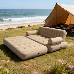 Custom Logo <b>Foldable</b> Double Inflatable Lounge With Backrest Portable Air <b>Mattress</b> For Outdoor Camping Travel Household Gear - Product Image 5