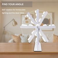 Smart for Standing Makeup Mirror Touch Switch Magnifying 12 LED Lighted Ultra-Bright Lighting Metal+Glass Construction