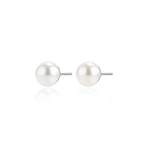 Boucles d'oreilles clous Amy Amy en argent 925 avec perles de culture blanches rondes de qualité AAA, classiques pour un usage quotidien, bijoux pour femmes - Product Image 5