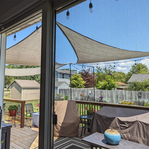 Voile d'ombrage triangulaire en HDPE acrylique pour <span class=keywords><strong>piscine</strong></span> de jardin, protection UV, taux d'ombrage 95%, durable - Product Image 4