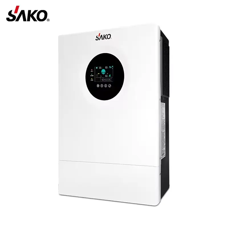 Инвертор SAKO с разделенной фазой 5 кВт, гибридный солнечный инвертор со встроенным MPPT 80A 100A солнечным контроллером с Wi-Fi