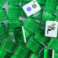 Ensemble de Mahjong en Acrylique Cristal Anti-Fraude Personnalisable de Luxe, Tuiles de Qualité Professionnelle Résistantes à la Décoloration pour Loisirs Intérieurs