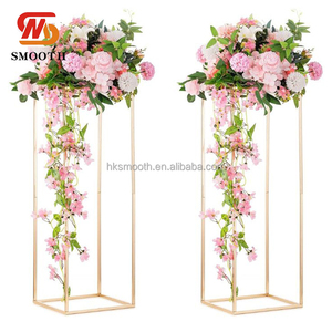 SMOOTH Decoración para Fiestas de Boda, Mesa de Pastel de Metal, Soporte Rectangular de Metal Dorado, Centros de Mesa para Bodas - Product Image 1