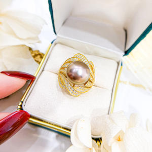 Anneau en argent S925, accessoire DIY, support vide avec perle ronde lâche de 11 à 13 mm, perle 1751 - Product Image 4