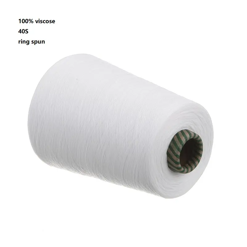 Filato ad anello in viscosa 100 PCT 40S/1 filato di viscosa Purn cinese di alta qualità bianco grezzo per Tshirt