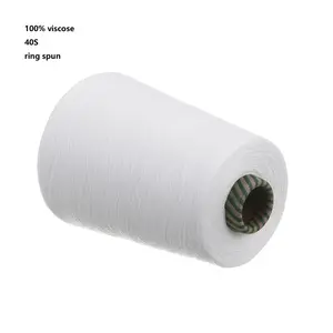 Cincin Viscose 100 PCT benang pintal 40S/1 putih mentah kualitas tinggi Cina benang Viscose untuk kaus