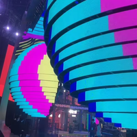 Mur vidéo LED souple d'intérieur, écran d'affichage vidéo publicitaire HD, module souple P1.538