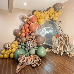 LUCKY New Balloon Wreath Suit Animal Theme Leopard Print Balloon Birthday Wedding Party Decoration Baby Shower Decoration