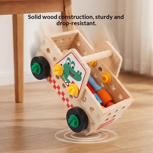 Giocattolo in Legno Montessori per Bambini 4-6 Anni: Set Riparazione Auto e Autobus con Vite e Dadi, Banco Attrezzi Simulato - Product Image 4