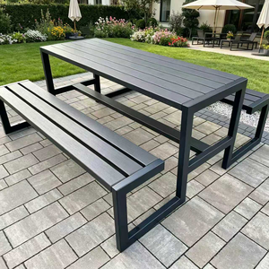 Factory Wholesale Outdoor Picnic <strong>Tables</strong> PS Wood Metal Dinning for Restaurant <strong>Table</strong> <strong>and</strong> Chairs Outside Patio <strong>Table</strong> <strong>and</strong> <strong>Bench</strong> <strong>Set</strong> - Product Image 5