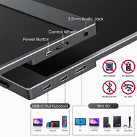 Moniteur de jeu tactile OLED HDR 15,6 pouces 1080P USB-C avec double haut-parleur premium, coque intelligente, écran portable externe IPS PS5