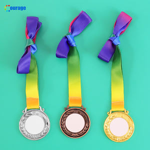 Gold Silber Bronze Aluminium einsatz benutzer definierte Druck leere Sublimation medaille mit Band - Product Image 6
